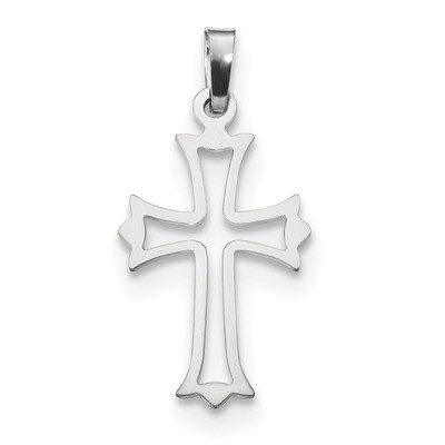 Polished Cut out Fleur de Lis Cross Pendant 14k white Gold XR1604, MPN: XR1604, 883957829814