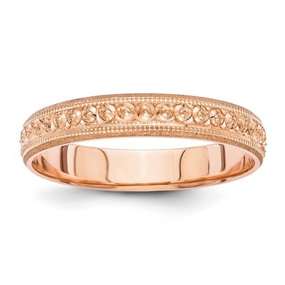 3mm Design Etched Wedding Band 14k Rose Gold XWB251, MPN: XWB251, 658226126761