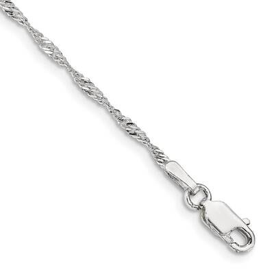 1.75mm Singapore Chain Anklet 9 Inch Sterling Silver QFC98-9, MPN: QFC98-9, 196904160879