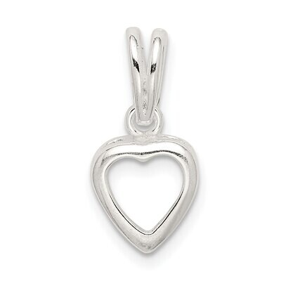 Heart 4.0mm Back Loose Bail Pendant Setting Sterling Silver SS3271, MPN: SS3271,
