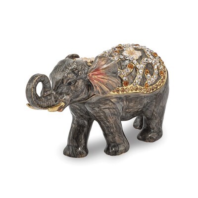 Grey Elephant Trinket Box Enamel on Pewter by Jere, MPN: BJ2112, 191101595332