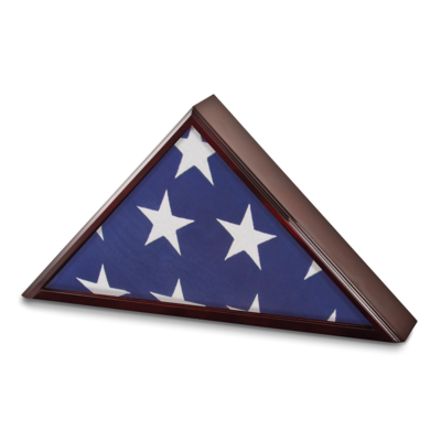 Mahogany Matte Finish Poplar Veneer Glass Top Flag Collectors Box by Jere, MPN: JFB997-M, 196904089…