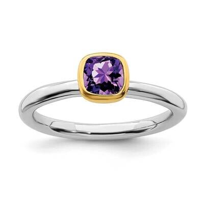 Amethyst Ring Sterling Silver Gold-plated QSK1888, MPN: QSK1888, 191101718175