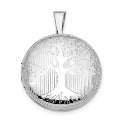 Round Tree Design Locket Sterling Silver Rhodium-plated QLS924, MPN: QLS924, 886774036342