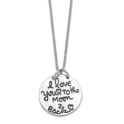 Oxidized Moon and Back Necklace Sterling Silver Rhodium-plated QG5137-18, MPN: QG5137-18, 883957917…