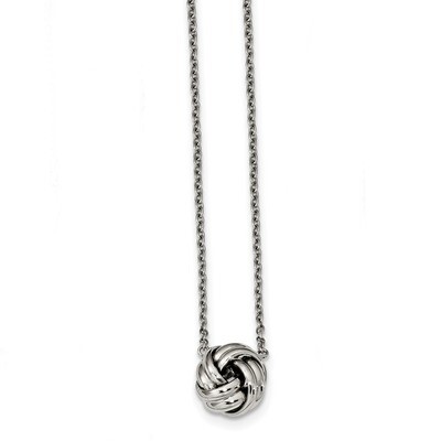 Love Knot 16 in with 2 inch ext Necklace Stainless Steel Polished SRN2479-16 by Chisel, MPN: SRN247…