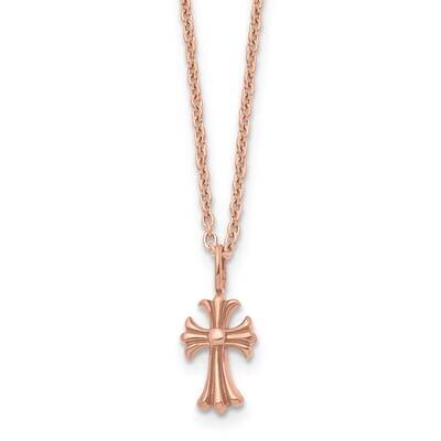 Pink IP-plated Cross Necklace Stainless Steel Polished SRN1525-18 by Chisel, MPN: SRN1525-18, 19110…