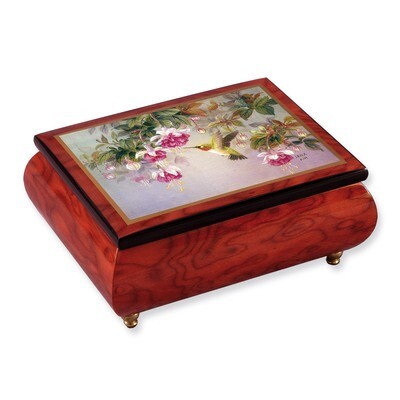 Artist Len Liu Hummingbird with Fuchsia Music Box GM7549, MPN: GM7549, 802192955706
