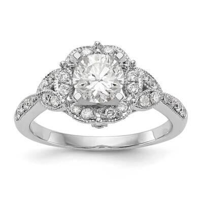 Diamond Si1/Si2, G H I, Peg Set Halo Semi-Mount Engagement 14k White Gold Lab Grown RM2156E-040-7WL…