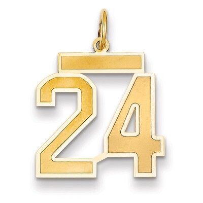 Number 24 Charm 14k Gold Medium Satin LSM24, MPN: LSM24, 883957073750