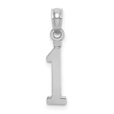 Number 1 Block Charm 10k White Gold 10NUW01, MPN: 10NUW01,