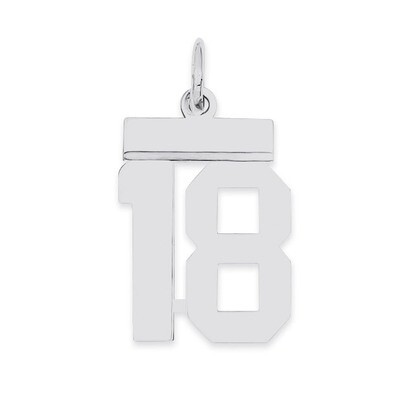Pendant Number 18 Polished Sterling Silver Small QSS18, MPN: QSS18, 883957100661