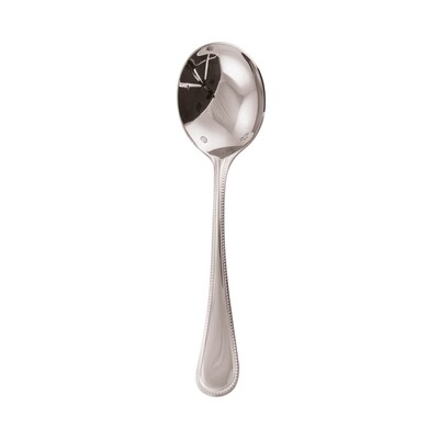 Sambonet perles bouillon spoon 6 7/8 inch - silverplated on 18/10 stainless steel, MPN: 52702-02, 7…