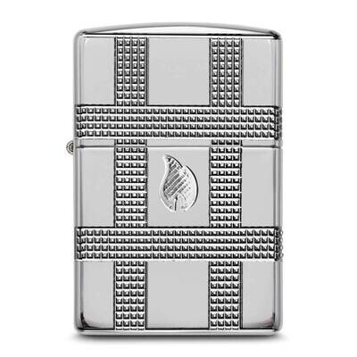 Zippo Armor High Polish Chrome Geometric Design Flame Lighter GM25925, MPN: GM25925, 191693134889