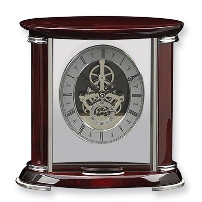 Rosewood and Chrome Trim Mantel Clock GP9963, MPN: GP9963, 797140116868