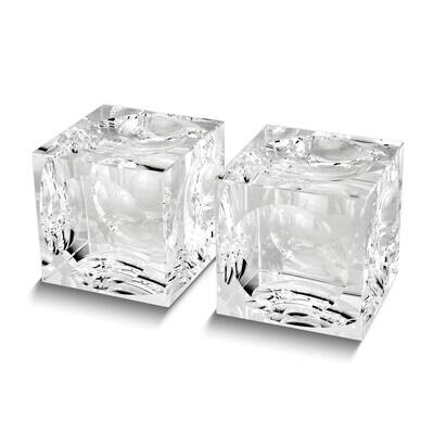 Crystal Glass Cube Bookend Set GM26054, MPN: GM26054,