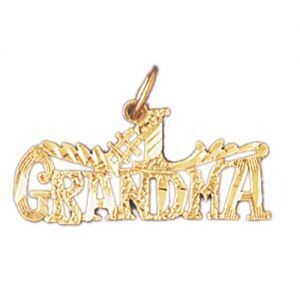 Dazzlers Jewelry Number One Grandma Pendant Necklace Charm Bracelet in Yellow, White or Rose Gold 1…