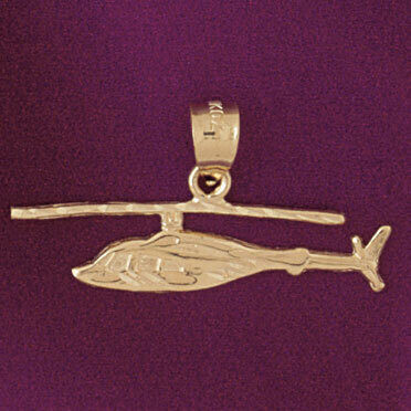 Dazzlers Jewelry Helicopter Pendant Necklace Charm Bracelet in Yellow, White or Rose Gold 4464, MPN…