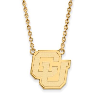 University of Colorado Large Pendant with Chain Necklace 14k Yellow Gold 4Y033UCO-18, MPN: 4Y033UCO…