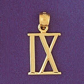 Dazzlers Jewelry Roman Number 9 Pendant Necklace Charm Bracelet in Yellow, White or Rose Gold 95469…