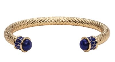 Halcyon Days Salamander Deep Cobalt Gold Torque Bangle Bracelet BRSAL18STG, MPN: BRSAL18STG,