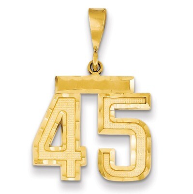 Number 45 Charm 14k Gold Medium Diamond-cut  MN45, MPN: MN45, 883957139258