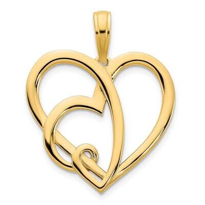 Heart In A Heart Pendant 14k Gold D5048, MPN: D5048,