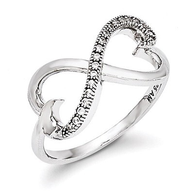 Heart Ring Sterling Silver &amp; Cubic Zirconia QMP1091, MPN: QMP1091, 191101468704