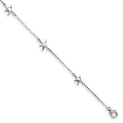 Starfish with 2 inch Extender Anklet Sterling Silver Rhodium-plated QG4740-9, MPN: QG4740-9, 886774…
