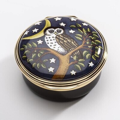Halcyon Days Too-wit too-woo Enamel Box ENTWT1101G, MPN: ENTWT1101G,