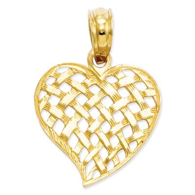Basket Weave Heart Pendant 14k Gold K2521, MPN: K2521, 637218034604