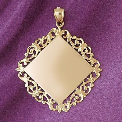 Dazzlers Jewelry Engravable Pendant Necklace Charm Bracelet in Yellow, White or Rose Gold 5773, MPN…