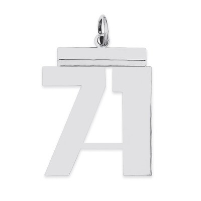 Charm Number 71 Polished Sterling Silver Large QPL71, MPN: QPL71, 191101281211