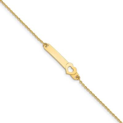 Heart with 1 inch extender Children&#39;s ID Bracelet 14k Gold Polished  BID115-5.5, MPN: BID115-5.5, 1…