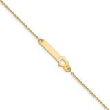 Heart with 1 inch extender Children&#39;s ID Bracelet 14k Gold Polished  BID115-5.5, MPN: BID115-5.5, 1…