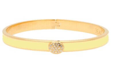 Halcyon Days 6mm Plain Pave Button Buttercup Hinged Bangle Bracelet HBPSB2006G, MPN: HBPSB2006G,