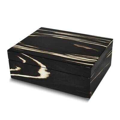 Black &amp; White Wooden Hinged Box GM26020, MPN: GM26020,