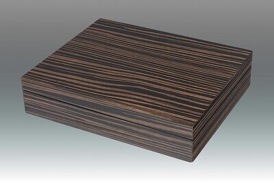 Tizo Wooden Cufflink Box 7.5 x 9 x 2 Inch NC1561BX - Ebony, MPN: NC1561BX,