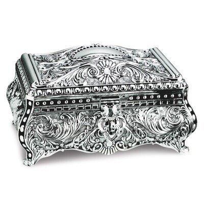 Silver-plated Rectangular Footed Jewelry Box GM14695, MPN: GM14695, 47105261738