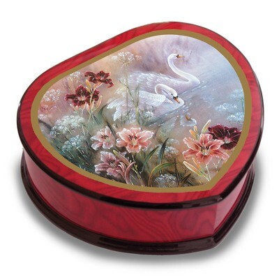 Artist Lena Liu Heart Shape Swan with Daylilies Music Box GM15098, MPN: GM15098, 802192955737