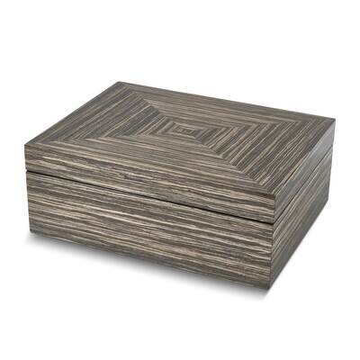 Grey Geometric Wooden Hinged Box GM26017, MPN: GM26017,