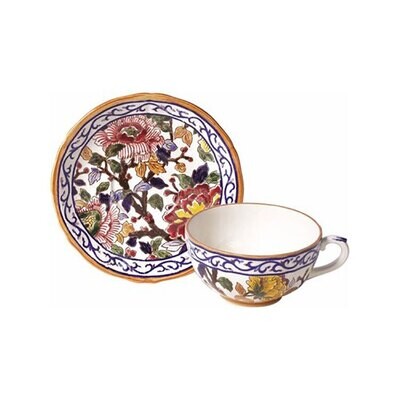 Gien Pivoines Breakfast Cup &amp; Saucer 0120PTDE26, MPN: 0120PTDE26, 840769007076