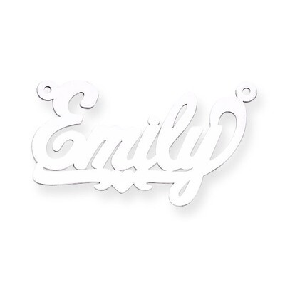 0.013 Gauge Polished Nameplate Pendant 14k White Gold XNA133W, MPN: XNA133W, 883957970622