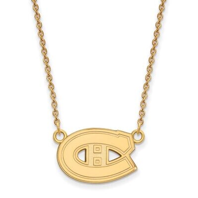 Montreal Canadiens Small Pendant with Chain Necklace 10k Yellow Gold 1Y013CAN-18, MPN: 1Y013CAN-18,…