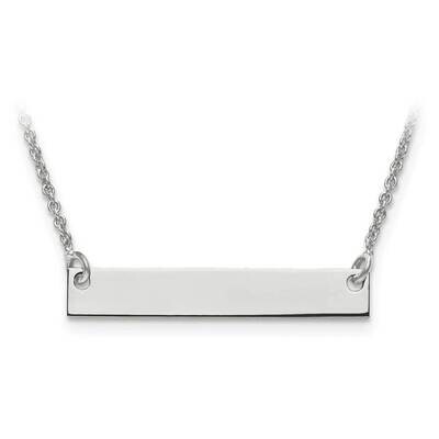 Small Polished Blank Bar with Chain 10k White Gold 10XNA637W, MPN: 10XNA637W, 191101220470