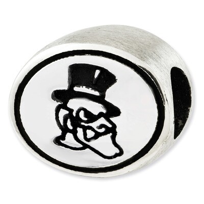 Antiqued Wake Forest University Collegiate Bead Sterling Silver QRS2089