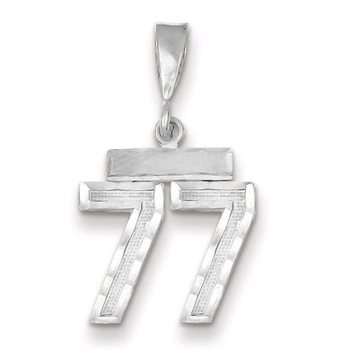 Number 77 Charm Small Diamond -cut 14k white Gold WSN77, MPN: WSN77, 883957114620