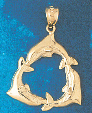 Dazzlers Jewelry Dolphin Pendant Necklace Charm Bracelet in Yellow, White or Rose Gold 359, MPN: DZ…