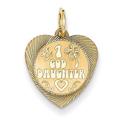 #1 Goddaughter Heart Disc Charm 14k Gold XAC653, MPN: XAC653, 883957343501