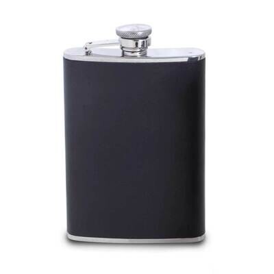 8 oz Stainless Steel Black Leather Flask GM21583, MPN: GM21583, 797140521181